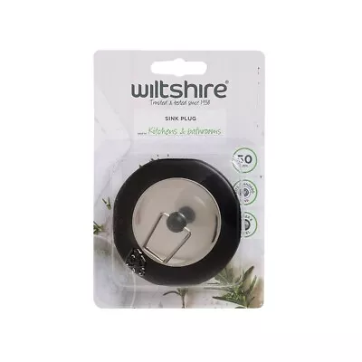 NEW WILTSHIRE SINK PLUG 50mm Kitchen Bathroom Standard Steel Rubber • $18.95