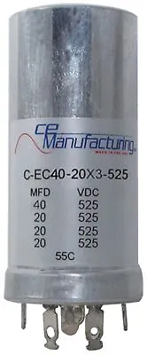 CE Manufacturing Multisection Mallory FP Can Capacitor 40/20/20/20µf @ 525VDC • $53.19