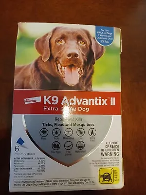 K9 Advantix II Flea Medicine Extra Large Dog 6 Month Supply Pack K-9 Over 55 Lbs • $74.99