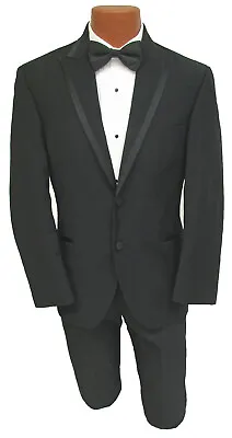 Men's Calvin Klein Arden Black Tuxedo Jacket Two Button Satin Trimmed Peak Lapel • $26.99