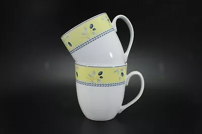 £34.41 • Buy Royal Doulton Blueberry COFFEE MUGS Set Of 2 Yellow And Blue