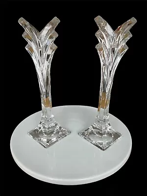 2 MIKASA CANDLE STICKS Holders Art Deco Tulip Style GERMANY 8  - H • $18.90