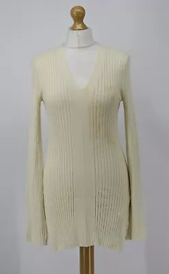 Skin Mai Tunic Womens Buttercream Cream Ribbed S Sweater Rrp £304 Ad • $205.23