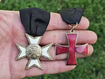 Masonic Knights Templar Badge Pin Lot Maltese White & Red Cross Named 1960 Date • $9.99