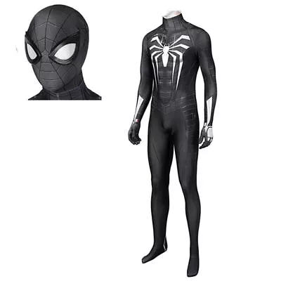 Black Advanced Spider-Man Jumpsuit Symbiote Spiderman Cosplay Costume Halloween • $56.39