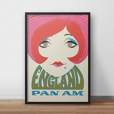 Retro London England Poster - Vintage 60's Pan AM Travel Tourism Print A3 A4 • £4.99