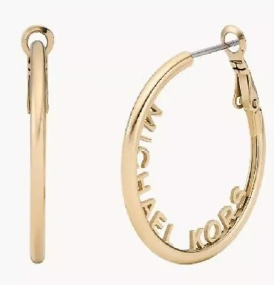 NWT Michael Kors MK Gold-Tone Stainless Steel Hoop Earrings MKJ7993710 • $39.99