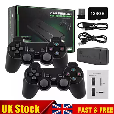 Retro Video Game Stick Console 20000+ Games & 2 Wireless Controller 4K HDMI TV • £26.69