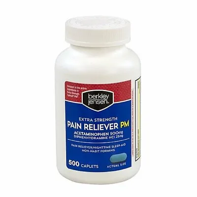 $19.98 • Buy Berkley Jensen Extra Strength Non-aspirin Pm Acetaminophen 500 Mg - 500 Caplets