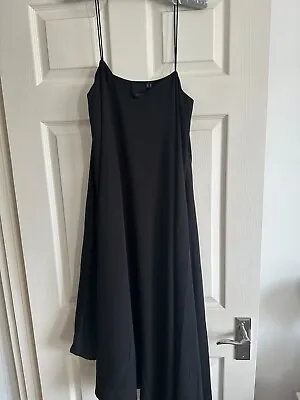 £15 • Buy ASOS Tall Black Trapeze Asymmetric Dress Strappy UK 10 Floaty Circular Perfect