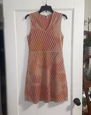 Missoni Dress Knit Sleeveless V-Neck Sheath Geometric Knee Length 40 Multicolor • $65