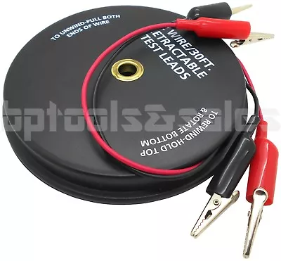$21.99 • Buy 2 Wire 30 FT Retractable Test Leads 18 Gauge Alligator Clips Electrical Testing 