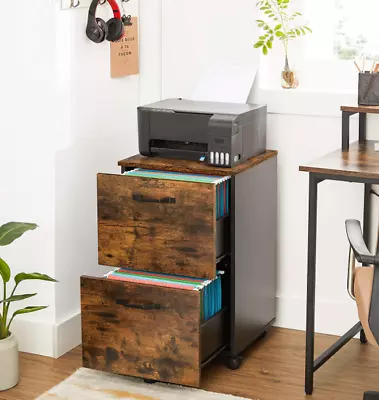 Industrial Filing Cabinet Office Storage Drawers Rustic Metal Unit Vintage Wheel • £88.80