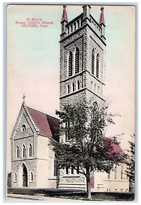 C1910's St. Mary's Roman Catholic Church Milford Massachusetts MA Postcard • $14.98