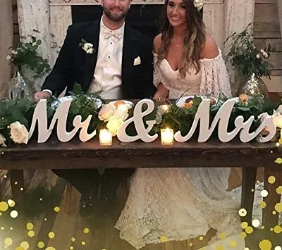 Mr And Mrs Sign Rustic Wooden Freestanding Mr & Mrs Letters Signs Wedding Table  • $21.60