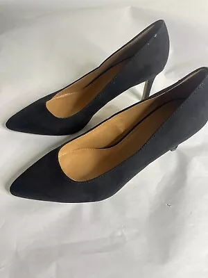 J Crew Women's Pumps 8M Black 3” Heel Vegan Suede • $22.80