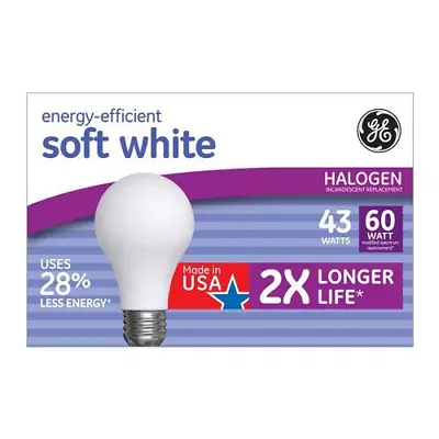 GE Energy-Efficient Soft White Brightness 620 Lumens 60 Watts12 Bulbs • $19.99