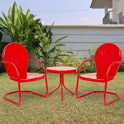 3-piece Indoor Bistro Set Outdoors Garden Chairs Table Patio Seating Retro Metal • $173.81