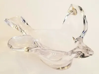 Princess House Lead Crystal Flying Bird Dove Bowl Candy Votive Dish Clear Glass • $10
