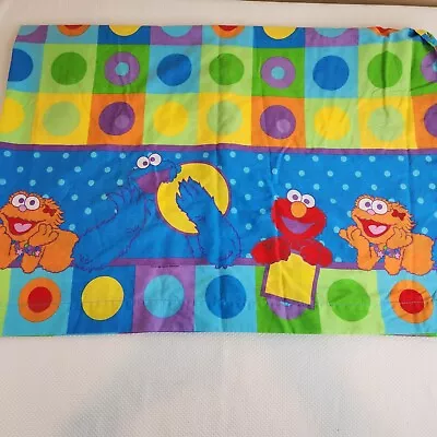 Vintage 2004 Sesame Street Elmo Twin Flat Bed Sheet Zoe Cookie Monster • $22.46