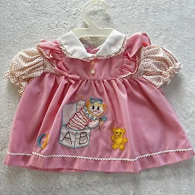 Cradle Togs Vintage 1980s Ruffle Lace Pink Toys Baby Girl Dress Size 0-3 Months • $18