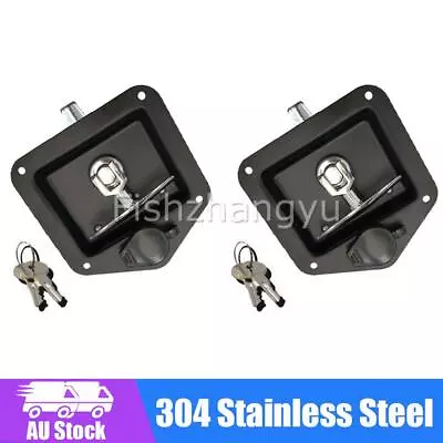 2X Black T Handle Lock 304 Stainless Steel Flush Mount Tool Box Camper Trailer O • $34.99