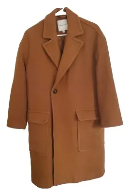 Madewell Wool Cashmere Blend Long Coat Rust Brown Women Small Business Casual • $34.70