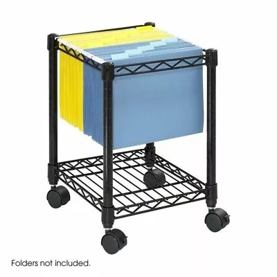 Safco Compact Metal Mobile File Cart In Black • $85.55