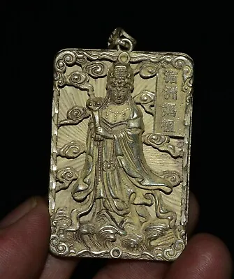 6CM Chinese Miao Silver Queen Mother Mazu Goddess Sea God Ruyi Amulet Pendant • $13.80