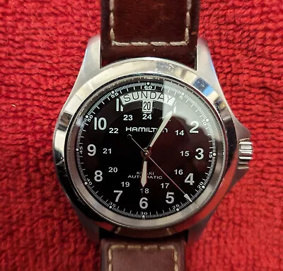 Hamilton Khaki King Black Dial Brown Leather Men's Watch H64455533 • $200