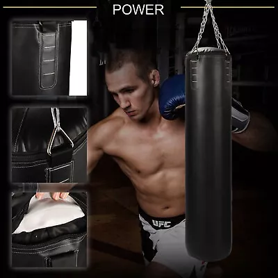 Punching Bag Filled Set Kick Boxing MMA Heavy Bag Training Hook Hanging Chain • $49.99