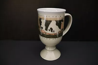 RARE Warren Kimble American Cow Otagiri Japan Beige Mug Cup Goblet • $7.50