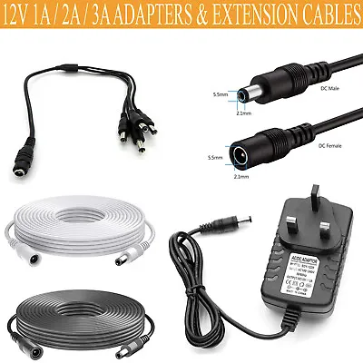 12V 1A-10A Adapter AC/DC UK Power Supply Charger For LED Strip CCTV Camera UK • £6.20
