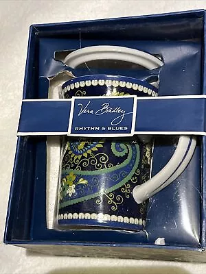 Vera Bradley Barnes & Noble Rhythm And Blues Coffee Tea Cup Mug With Lid • $12