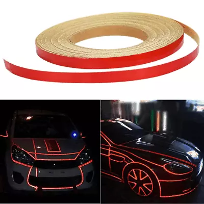 1 Roll 46M Red Reflective Strip Sticker Tape For Car Motorcyle Body Trim Decal • $13.40