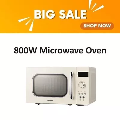 Retro 800W Microwave Oven Countertop 8 Preset Menus 20L Off White AU/NZ Plug • $131.41