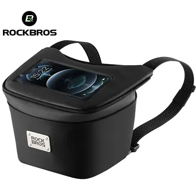 ROCKBROS Motorcycle Handlebar Phone Bag Front Frame Holder Bags 6.2  Waterproof • $22.99