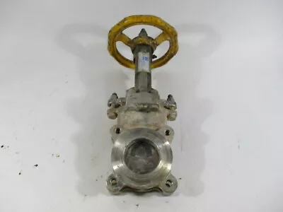 Flow Control Knife Gate Valve Size 3  Yellow 8  Handle 4 Bolt Pattern USED • $499.99