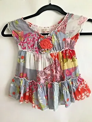 Mimi & Maggie Baby 6-9 Mo One Piece Boho Tierred Dress Peasant Ruffles Snap • $13.49