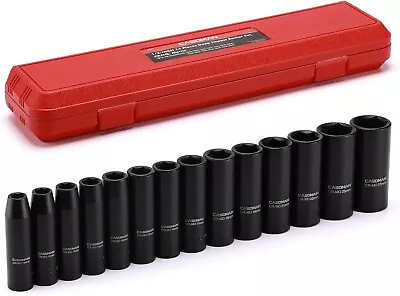 New 1/2-Inch Drive Deep Impact Socket Set 14 Pieces Set 10mm-27mm CR-MO... • $147.99