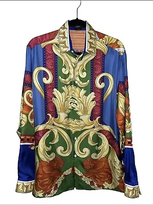Versace Multicolor Silk Medusa Renaissance Shirt - US 38 • $350