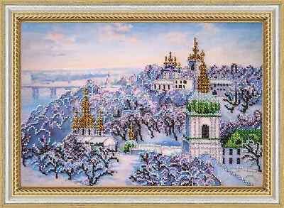 Bead Embroidery Kit  Epiphany Frosts  Size 13.8 X9.6  / 35.0x24.5 Cm • $15.95