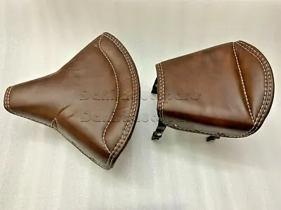 Lycett Brown Leather Front & Rear Seat Fit For  Royal Enfield Ariel Triumph BSA • $155
