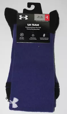 Under Armour UA Team Cushioned Over The Calf OTC Socks Unisex Men's 13-16 Purple • $15