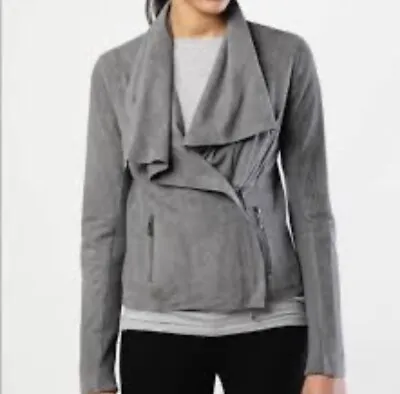 Vince Drape Suede Leather Jacket In Grey • $125