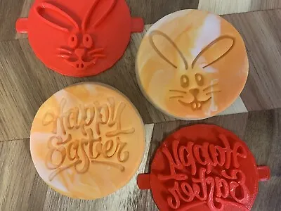 Happy Easter & Bunny Embosser Stamp Fondant Icing Cake Cookie Cutter  Cupcake • £7.90