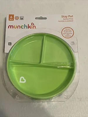 Munchkin Baby Toddler Stay Put Divided Suction Feeding Meal Plate 6m+ Green • £7.99