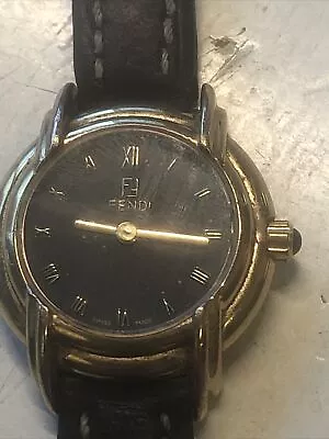 Vintage Fendi Women’s Watch 300-L 18 K Gold Tone Black Face • $50.80