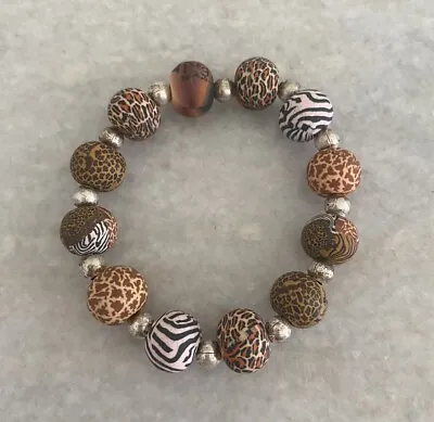 Beautiful Viva Beads Animal Print Polymer Clay Beaded Bracelet • $12