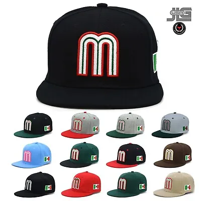 Mexico Snapback Hat Flag 3D M Embroidery Mexico Baseball Acrylic Cap NEW • $20.99